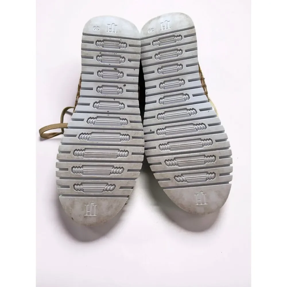 Ilse Jacobsen Hornbæk Tulip 4271 Knit Platform Sneakers Tan Sz 39/US 9 EUC